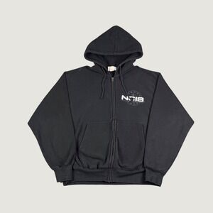 NCIS TV Series Zip Up Hoodie Mens Black Full Zip Logo Sweatshirt 2010 CBS L